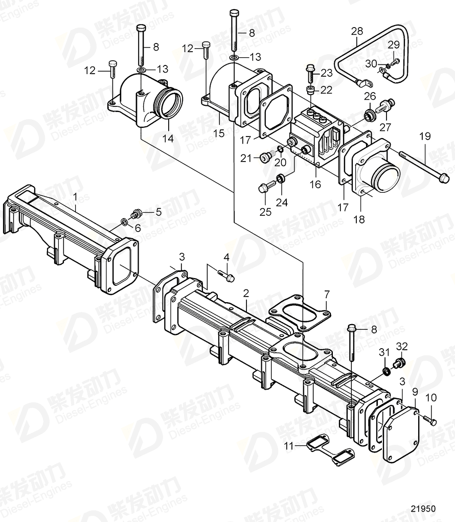 volvo penta Gasket 20405613 Drawing volvo penta Gasket 20405613 Drawing